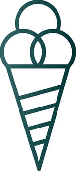 Ice Cream Cone Line Gradient Icon vector