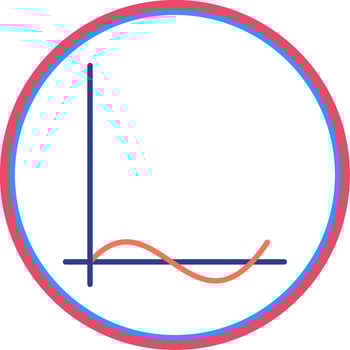 Wave Chart Flat Circle Icon vector