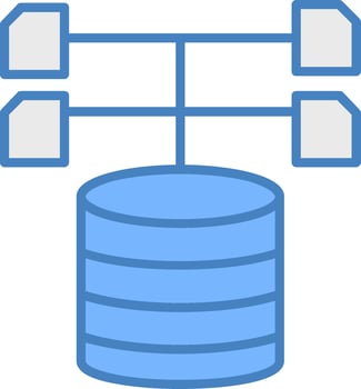 Data Collection Line Filled Blue Icon vector