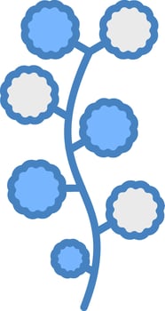 Wattle Line Filled Blue Icon vector