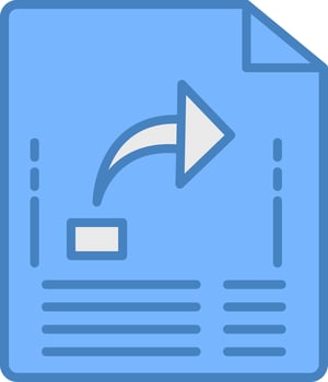 Forward Line Filled Blue Icon vector