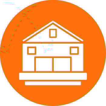 Barn Multi Color Circle Icon vector