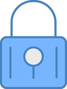 Locked Line Filled Blue Icon vector