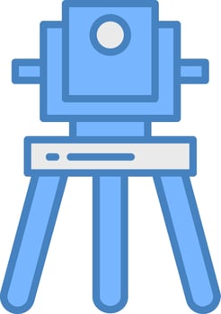 Theodolite Line Filled Blue Icon vector