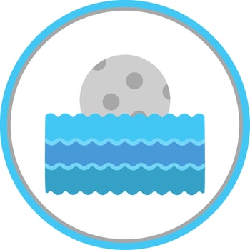 Waves Flat Circle Icon vector