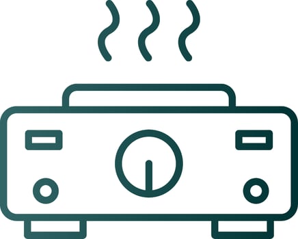 Hot Plate Line Gradient Icon vector