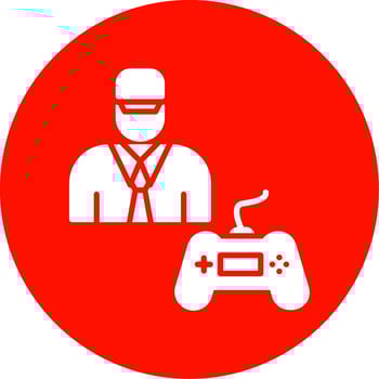 Gamer Multi Color Circle Icon vector