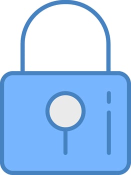 Locked Line Filled Blue Icon vector