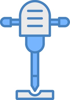 Jackhammer Line Filled Blue Icon vector