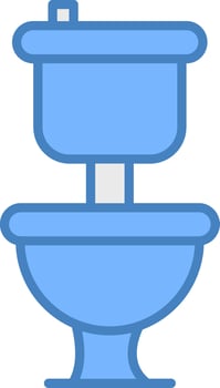 Toilet Line Filled Blue Icon vector