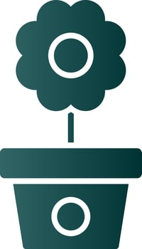 Flower Pot Glyph Gradient Icon vector