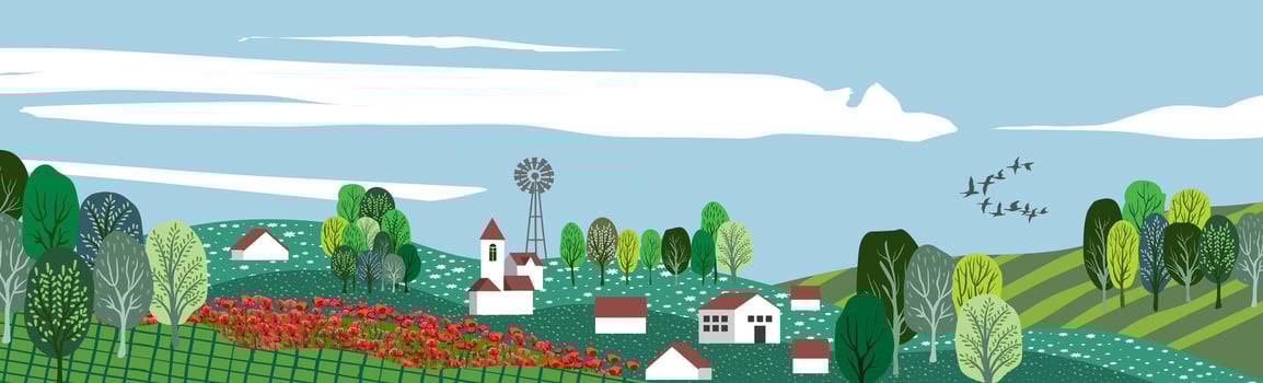 Beautiful countryside, nature and landscape. illustration. vector