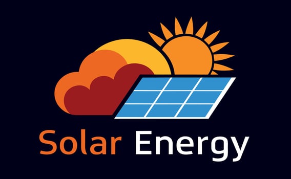 Solar Panel with sun icon flat style vector
