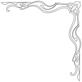 Thin line vintage corner. Medieval period of the Victorian dynasty. Fancy black monogram frame design element abstract icon collection Flower simple symbol png