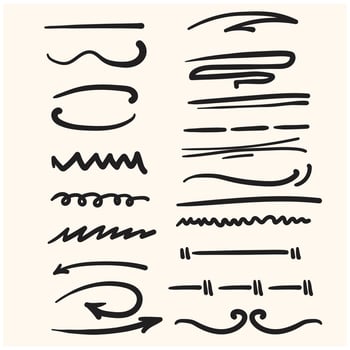hand drawn doodle line art with illustration style doodle and line art vector
