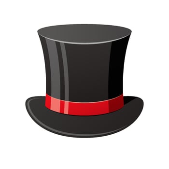 Top hat isolated on white background. vector