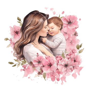 Lovely Mom kiss Baby png