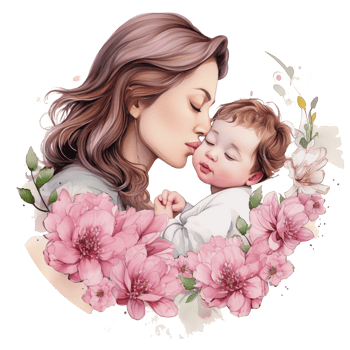 Lovely Mom kiss Baby png