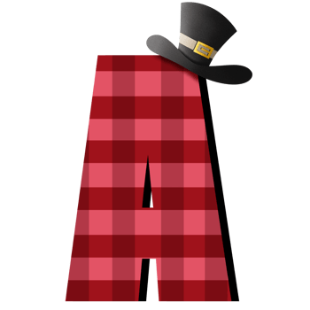 Plaid fabric Alphabet cliparts png