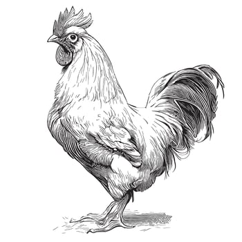 Farm Rooster sketch hand drawn in doodle style Farming vector