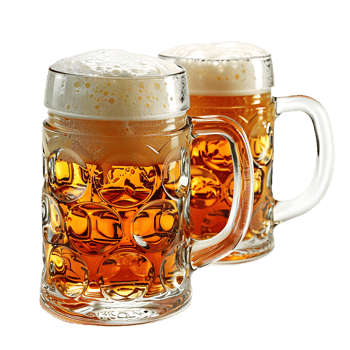 Beer mugs cheers toast on isolated transparent background png