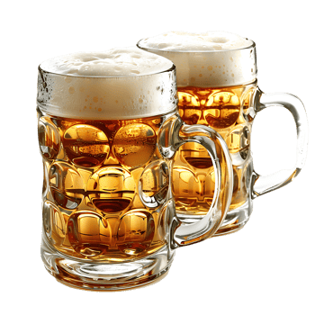 Beer mugs cheers toast on isolated transparent background png