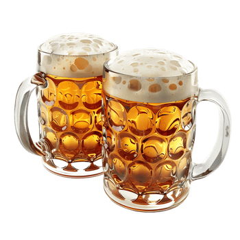 Beer mugs cheers toast on isolated transparent background png