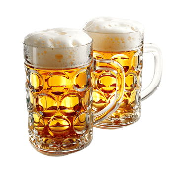 Beer mugs cheers toast on isolated transparent background png
