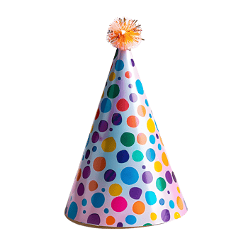 Birthday party hat on isolated transparent background png
