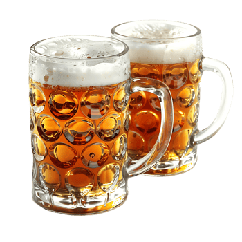 Beer mugs cheers toast on isolated transparent background png
