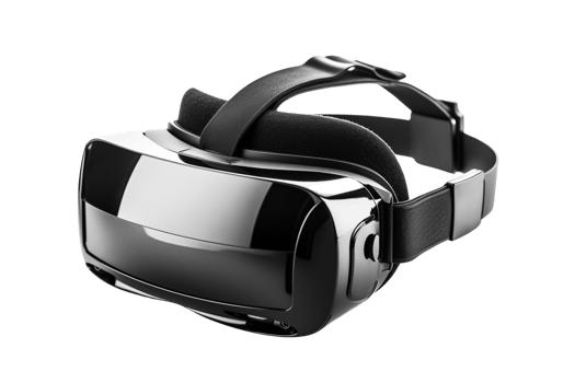 Black VR headset on Transparent Background png