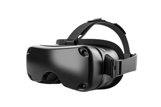 Black VR headset on Transparent Background png