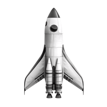 Spaceship rocket on isolated transparent background png