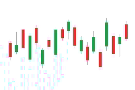 Stock market bar graph, candlestick chart, finance trade data vector