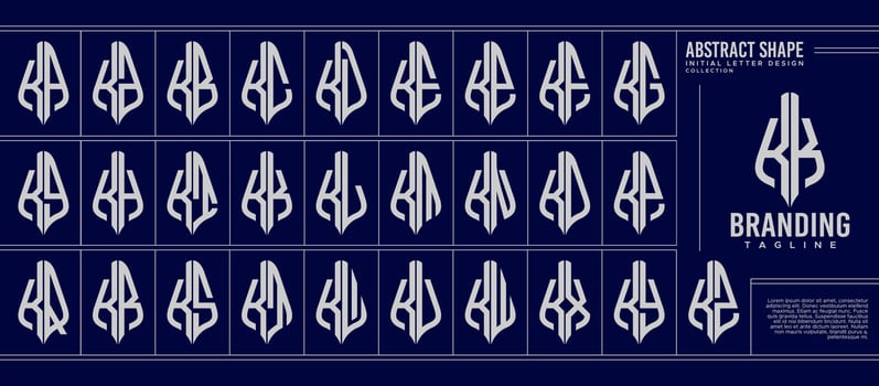 Set of luxury line curve abstract letter K KK logo monogram vector