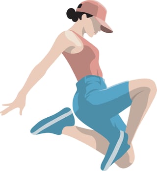 Street Dance Girl Illustration. vector
