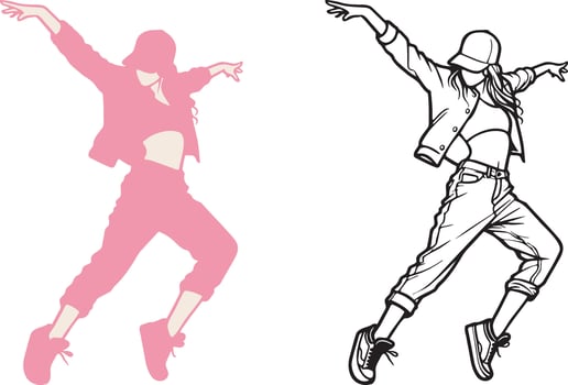 Street Dance Girl Illustration. vector