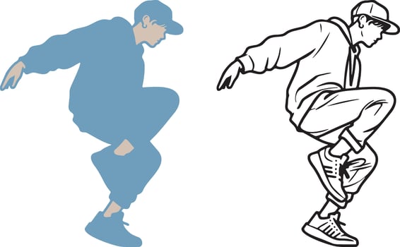 Street Dance Boy Illustration. vector
