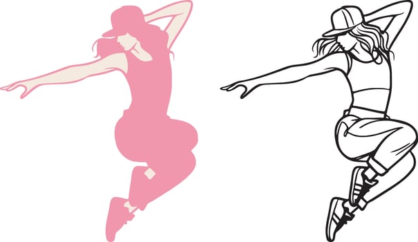 Street Dance Girl Illustration. vector