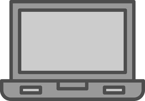 Laptop Screen Line Filled Greyscale Icon Design vector