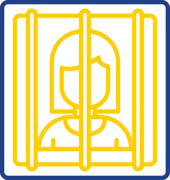 Prisoner Line Two Colour Icon Design vector