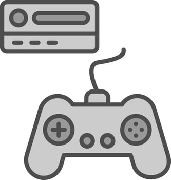 Gaming Console Line Filled Greyscale Icon Design vector