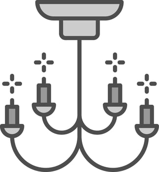 Chandelier Line Filled Greyscale Icon Design vector