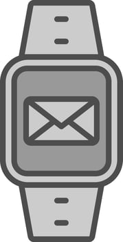 Message Line Filled Greyscale Icon Design vector