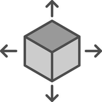 Cube Line Filled Greyscale Icon Design vector