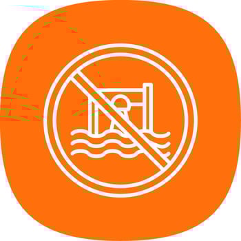 Prohibited Sign Line Curve Icon Design vector