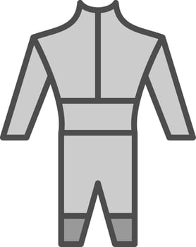 Wetsuit Line Filled Greyscale Icon Design vector