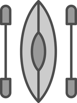 Kayak Line Filled Greyscale Icon Design vector