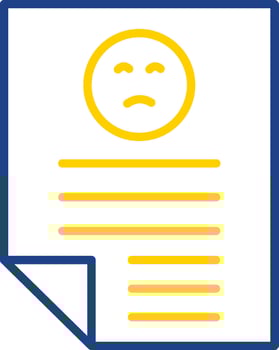 Bad Review Line Two Colour Icon Design vector