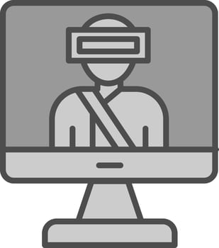 Battle Royale Line Filled Greyscale Icon Design vector